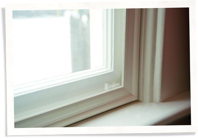 closeup of Indow window insert, thermal window replacement alternative