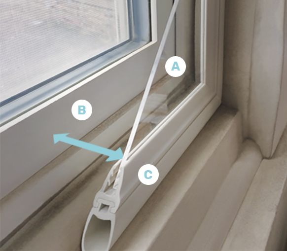 Image shows cross cut of insert placed into a Frame Step to show the distance from the window to achieve best performance. The image also shows the Acrylic and tubing cross cut to share how they are made and fit together.