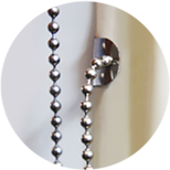 Image shows a safety chain which is used for inserts larger than 8 square feet incase the insert is ever blown out.