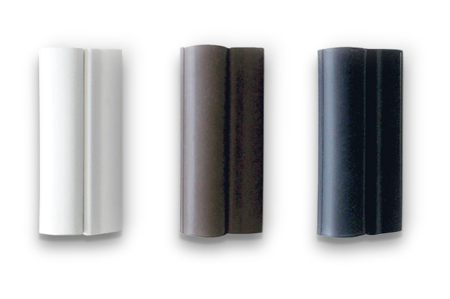 Image shows insert tube color samples which come in white, brown and black.