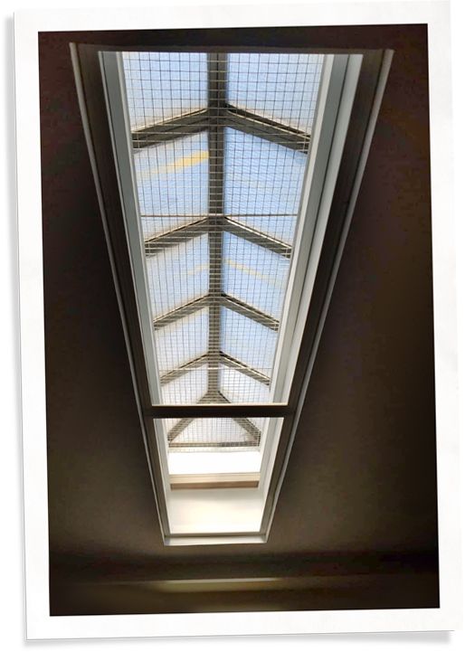 skylight window insert installed in ceiling for heat loss and noise blocking