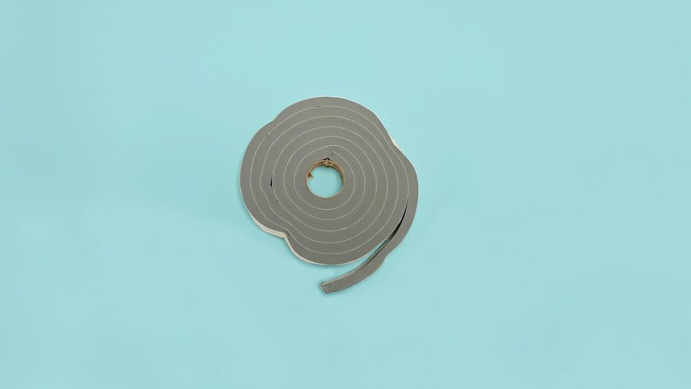 strip of foam weatherstipping used to seal windows