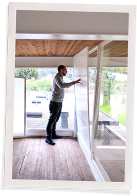 customer installing indow clear window inserts to block uv rays