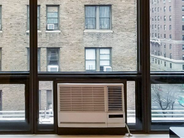 soundproof window air conditioner with window insert in large window