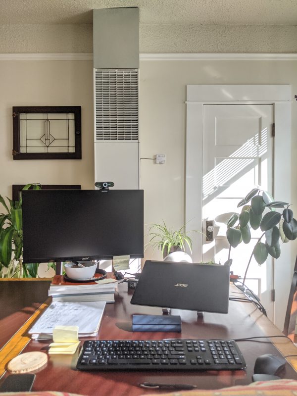 home office space filled with light